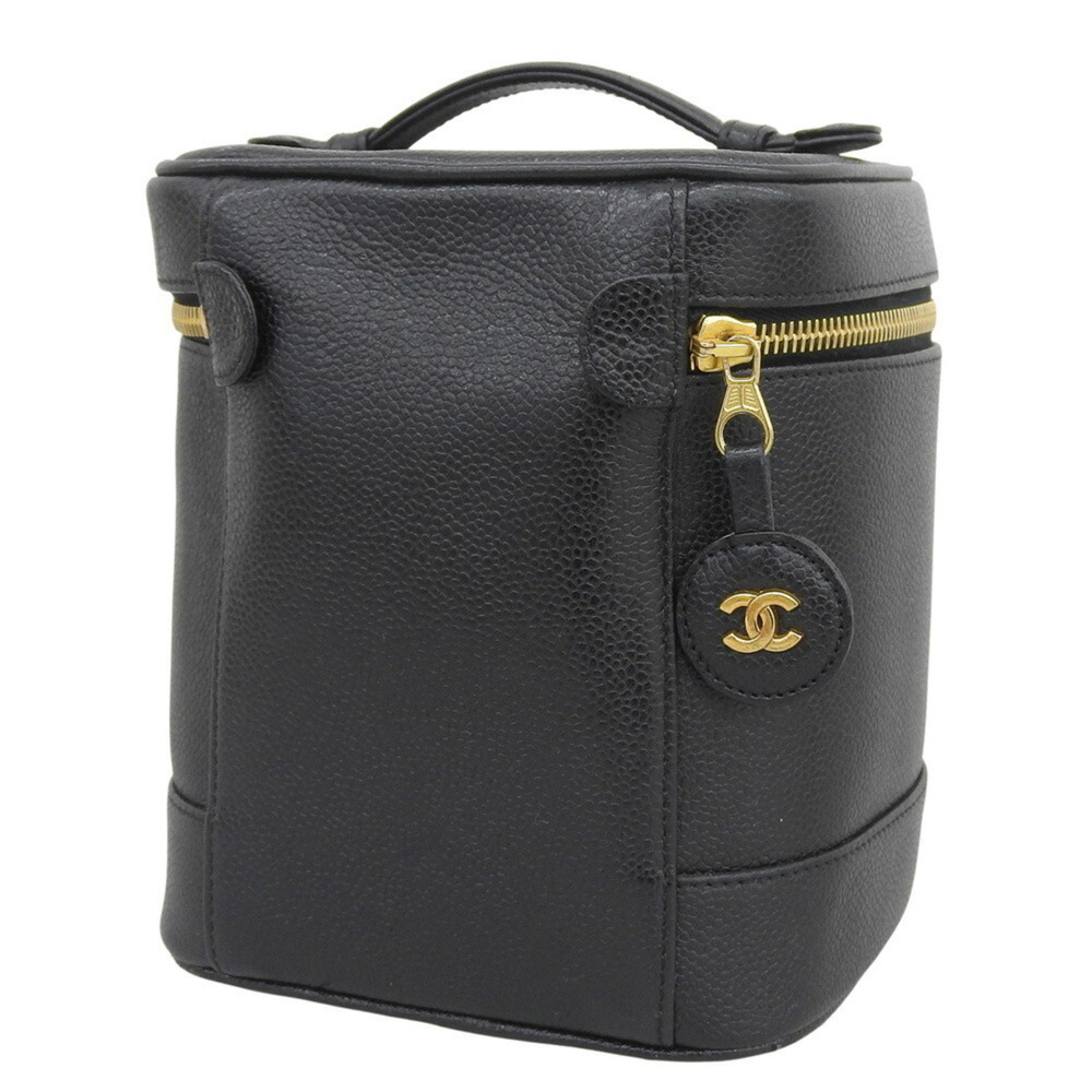 CHANEL Black Caviar Leather Logo Vanity Bag - Picture 2 of 9